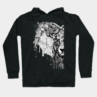 Black and White Half Faced Bighorn Sheep Hoodie